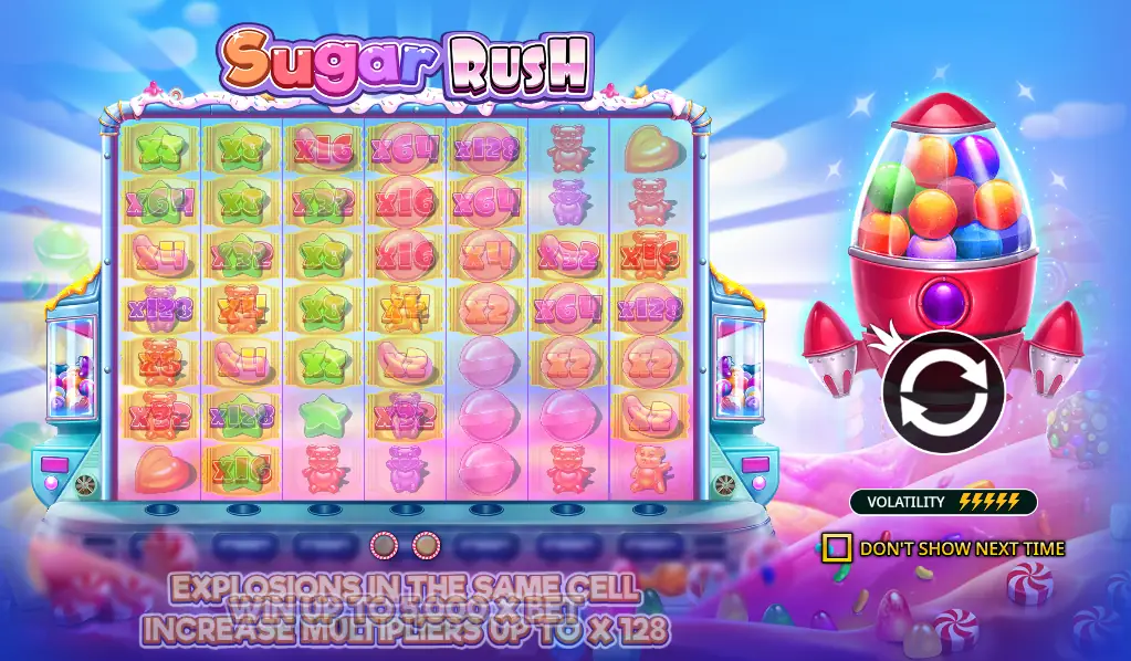 مراجعة لعبة Sugar Rush – سلوت الحلويات من Pragmatic Play